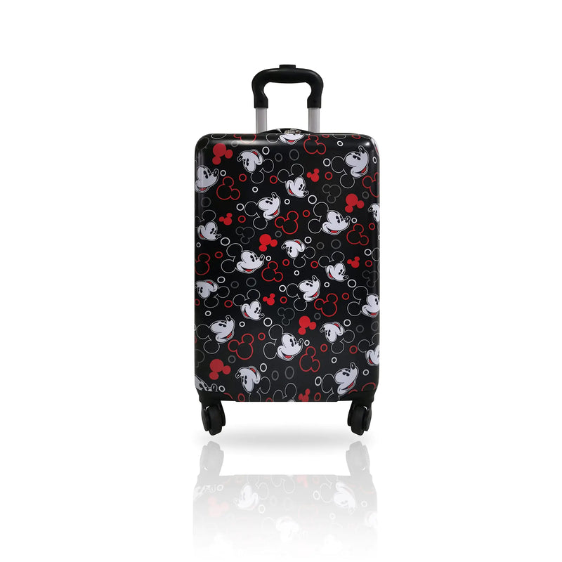 Fast Forward Mickey Mouse Luggage Kid Suitcases for Toddlers 20 Inch Hard-Sided Tween Spinner Luggage for Boy Kids Carry-On Luggage with Wheels
